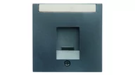 Gniazdka elektryczne - Hager Polo Berker B.1/B.3/B.7 Glas Element centralny pojedynczy z zasuwą chroniącą przed kurzem i polem opisowym antracyt 11701606 11701606 - miniaturka - grafika 1