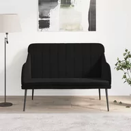 Ławki do przedpokoju - vidaXL Ławka, czarna, 110x76x80 cm, obita aksamitem - miniaturka - grafika 1