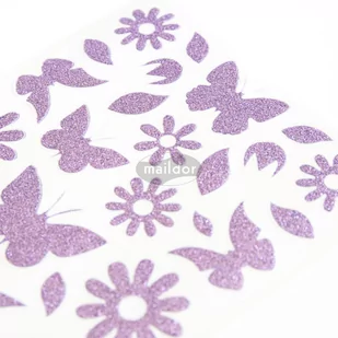 Maildor Naklejki Glitty motyle i kwiaty - Przybory szkolne - miniaturka - grafika 1