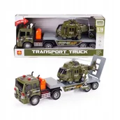 Zabawki zdalnie sterowane - Tir z helikopterem wojskowym światło i dźwięk 1:12 - miniaturka - grafika 1