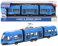 Samochody i pojazdy dla dzieci - Urwiskowo, Tramwaj Przegubowy Niebieski Światło Dźwięk Drzwi - miniaturka - grafika 1