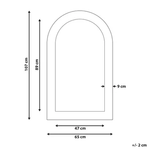 Drewniane lustro ścienne 65 x 107 cm złamana biel CHANDON Lumarko! - Lustra - miniaturka - grafika 6