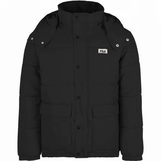 Kurtki męskie - Męska kurtka puchowa pikowana FILA TIREBOLU oversized puff jacket - czarna - grafika 1