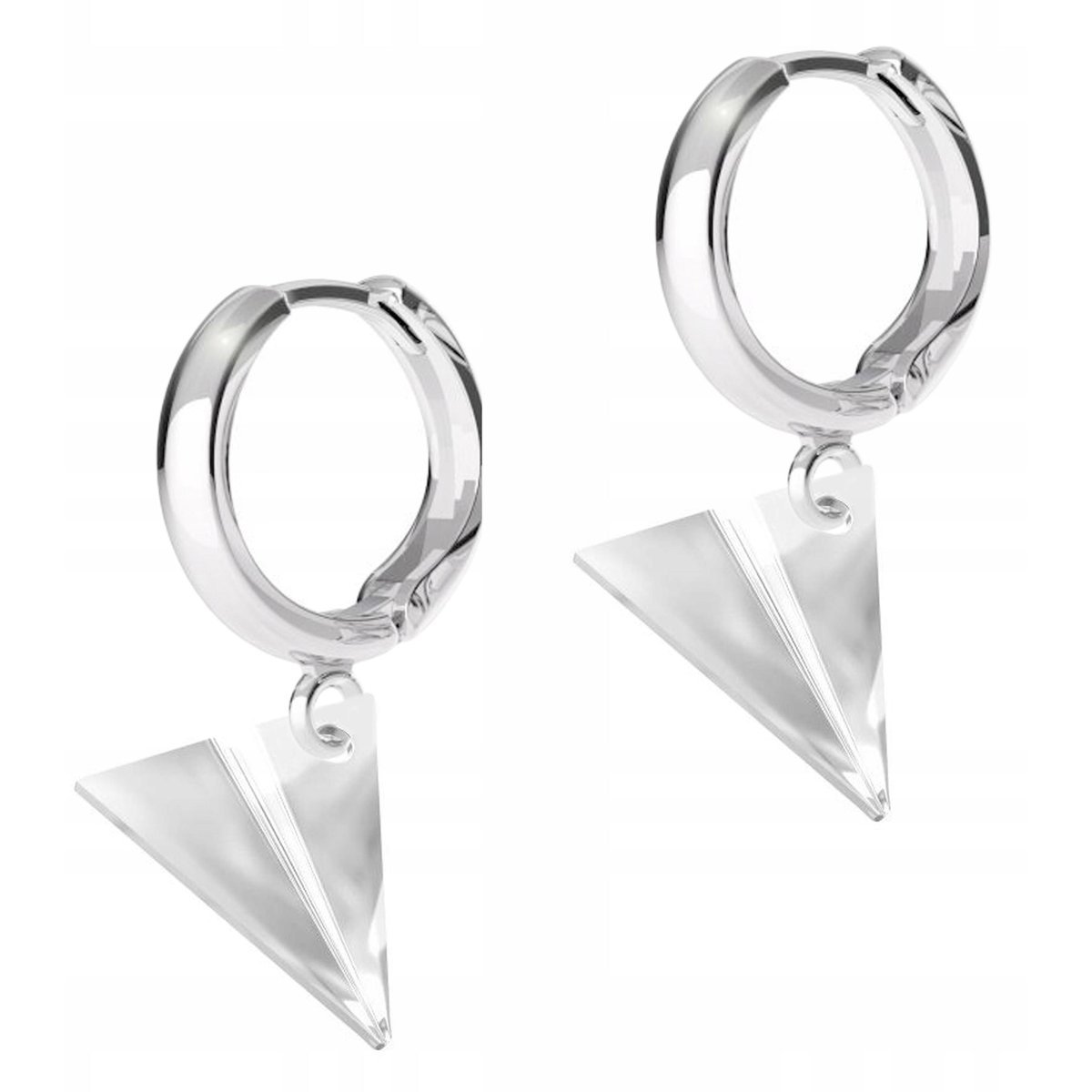 Kolczyki Srebrne z Samolotem Samoloty Samolociki Origami SREBRO 925