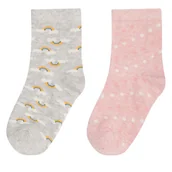 Skarpetki dla dzieci - Zestaw 2 par wysokich skarpet dziecięcych Nelli Blu 7KB-002-AW23 (2-pack) Różowy - miniaturka - grafika 1