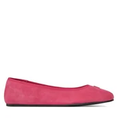 Baleriny - Baleriny Tommy Hilfiger Th Hardware Suede Ballerina FW0FW08655 Różowy - miniaturka - grafika 1