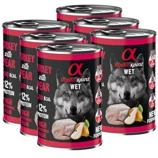 ALPHA SPIRIT Indyk z gruszką 6x400g - Mokra karma dla psów - miniaturka - grafika 1