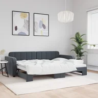 Łóżka - Sofa rozsuwana, ciemnozielona, 80x200 cm, aksamit Lumarko! - miniaturka - grafika 1