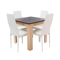 Stoły z krzesłami - Zestaw Stół Modern 80 Bs I 4 Białe Krzesła Nicea - miniaturka - grafika 1