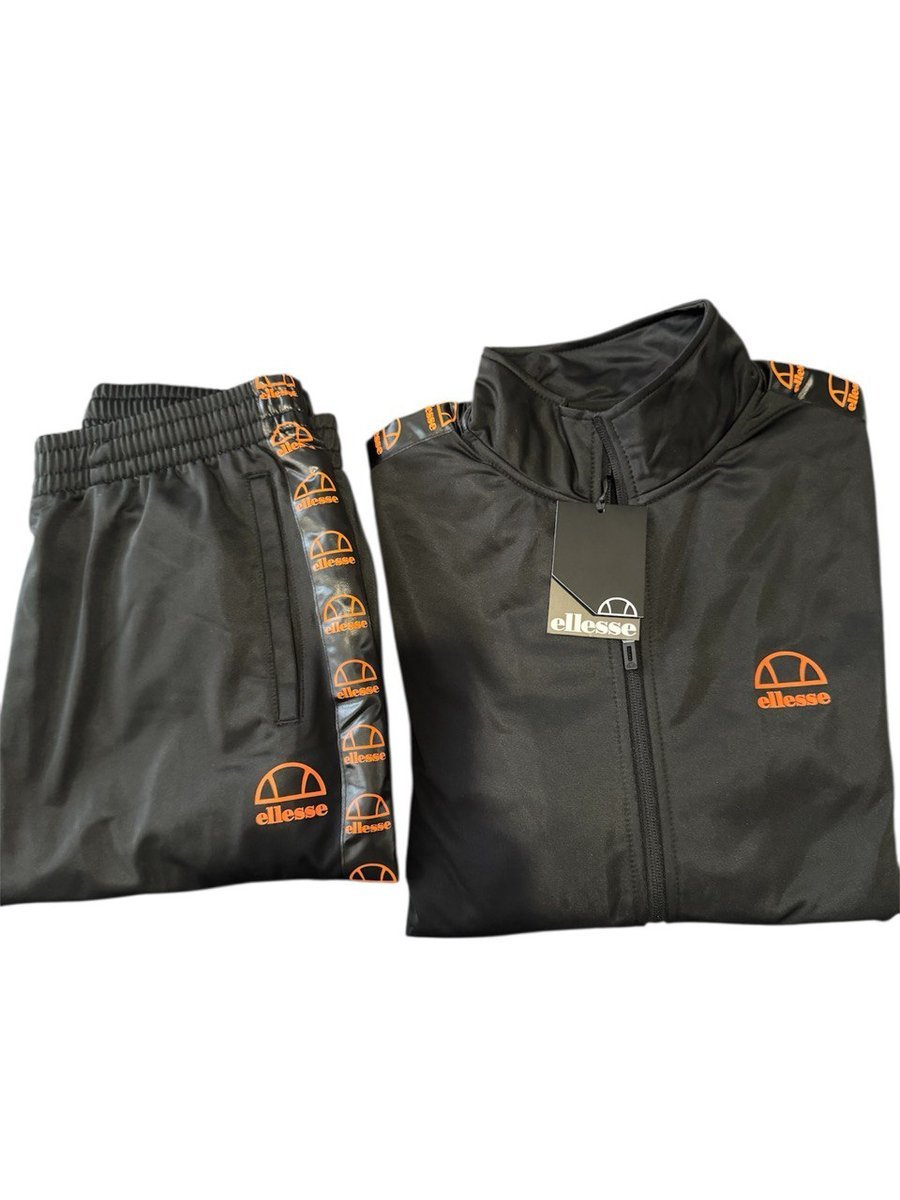 Spodnie dresowe męskie +bluza komplet Ellesse czarny wygodne sportowe r.S