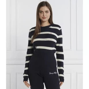 Tommy Hilfiger Wełniany sweter SOFT C-NK | Regular Fit - Swetry damskie - miniaturka - grafika 1