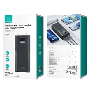 USAMS Powerbank PB68 30000mAh 20W PD+QC 3.0 Fast charging Digital Display czarny/black XY 30KCD19101 US-CD191 - Powerbanki - miniaturka - grafika 13