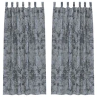 Zasłony - vidaXL Zasłona z zasłonami 2 pcs Srebrny szary 245 x 140 cm Aksamit - miniaturka - grafika 1
