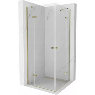 Mexen Roma Duo kabina prysznicowa uchylna 90x90 cm, transparent, złota - Kabiny prysznicowe - miniaturka - grafika 1