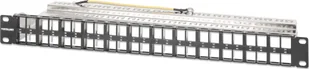 Intellinet Network Solutions Patch panel 19" 1U Intellinet na 48 modułów Keystone z tacką na kable 721028 - Akcesoria do szaf serwerowych - miniaturka - grafika 1