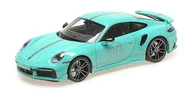 Samochody i pojazdy dla dzieci - Porsche 911 (992) Turbo S Coupe Sport Design 2021 Green 1:18 Minichamps - miniaturka - grafika 1