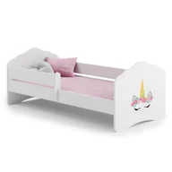 Łóżka dla dzieci i młodzieży - Łóżko dziecięce FALA z barierką 160x80 Róg jednorożca - miniaturka - grafika 1