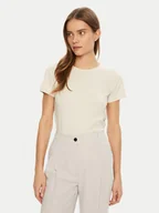 Koszulki i topy damskie - Calvin Klein Jeans T-Shirt Institutional Graphic J20J224990 Beżowy Slim Fit - miniaturka - grafika 1