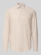 Koszule męskie - koszula casualowa o kroju slim fit z mieszanki bawełny i lnu model 'CAIDENLS SOLID' - miniaturka - grafika 1