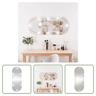 Lustra - The Living Store Lustro ścienne z oświetleniem LED 25x60 cm szklane owalne - miniaturka - grafika 1