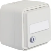 Gniazdka elektryczne - Berker W.1 Berker Gniazdo SCHUKO 2P+Z na klucz, z polem opisowym, klucz z takim samym zamkiem, z przysłonami styków, kompletne, IP55, biały - miniaturka - grafika 1