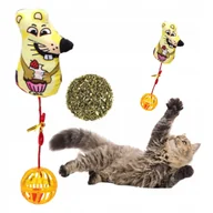 Zabawki dla kotów - Zabawka Dla Kota Interaktywna Myszka Ze Sznurkiem Piłką I Kocimiętką Mysz - miniaturka - grafika 1