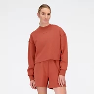 Bluzy damskie - Bluza damska New Balance WT23555MHY  brązowa - miniaturka - grafika 1