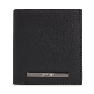Duży Portfel Męski Calvin Klein Modern Bar Trifold 6Cc W/Coin K50K511836 Czarny - Portfele - miniaturka - grafika 1