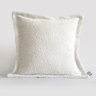 Poduszka BOUCLE z dekoracyjnym rantem BC2073 | śmietankowy poduszka 40 x 40 cm (z wypełnieniem) - Poduszki dekoracyjne - miniaturka - grafika 1
