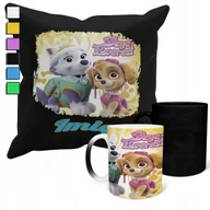Gadżety dla niej i dla niego - ZESTAW KUBEK MAGICZNY + POSZEWKA Z PODUSZKĄ- PSI PATROL PREZENT + IMIĘ - miniaturka - grafika 1