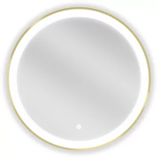 Mexen Esso lustro łazienkowe podświetlane, okragłe 60 cm, LED 6000K, antypara, rama złota - 9825-060-060-611-50 - Lustra - miniaturka - grafika 1