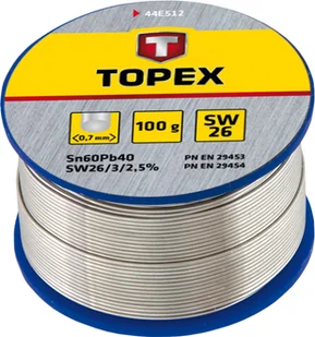 Topex Lut cynowy 60% Sn drut 0.7 mm 100 g - Lutownice - miniaturka - grafika 1
