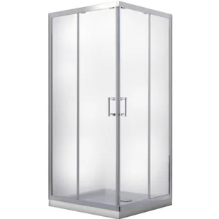 Besco Modern 185 kabina prysznicowa 90 cm kwadratowa chrom/szkło mrożone MK-90-185-M - Kabiny prysznicowe - miniaturka - grafika 1