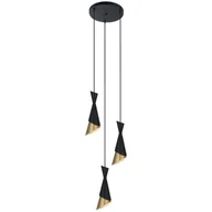 Oprawy, klosze i abażury - Italux Lampa MALIA czarno złota 3x40W E27 - miniaturka - grafika 1