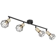 Lampy sufitowe - Globo Xara I 54802S-4AB plafon lampa sufitowa 4x40W E14 czarny/mosiądz - miniaturka - grafika 1