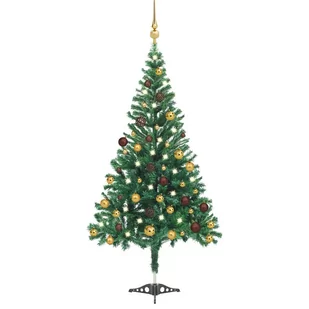 vidaXL vidaXL Sztuczna choinka z lampkami LED i bombkami, 180 cm, 564 gałązki - Choinki - miniaturka - grafika 1