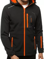 Kurtki męskie - KURTKA SOFTSHELL MĘSKA Z KAPTUREM CZARNA OZONEE JS/HH024/1BZ - Ozonee - miniaturka - grafika 1