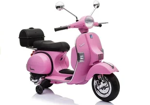 LEAN CARS Skuter Na Akumulator Vespa Różowy 2663 - Pojazdy elektryczne dla dzieci - miniaturka - grafika 1