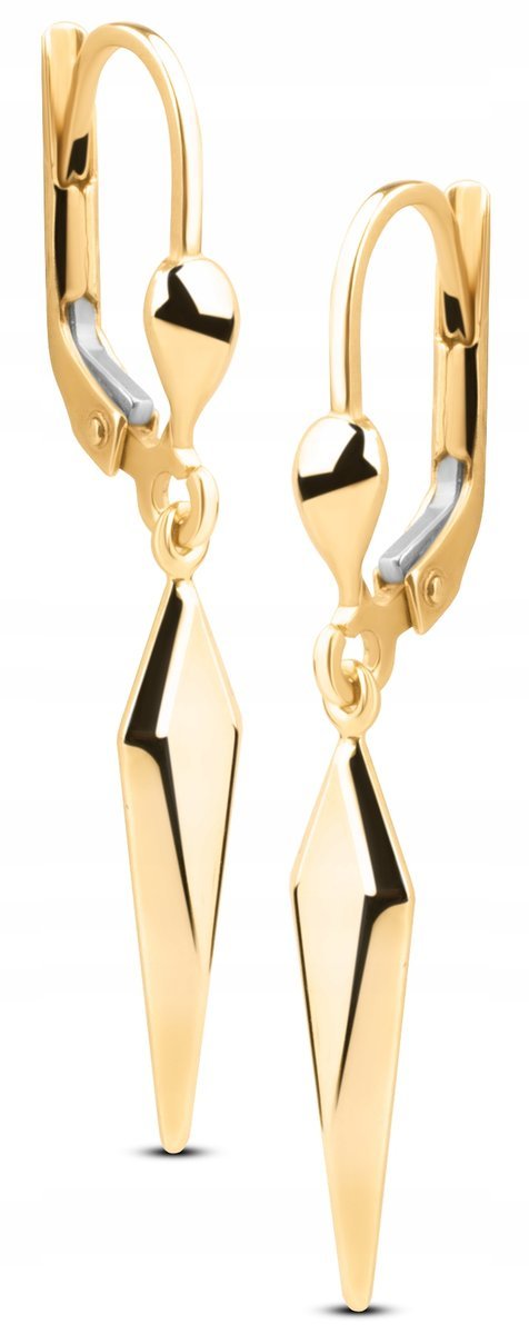 ELEGANCKIE PIĘKNE WISZĄCE KOLCZYKI SZTYLECIKI PUGNALE 8KT 333