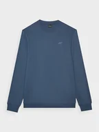 Bluzy sportowe męskie - Męska bluza dresowa nierozpinana bez kaptura 4F 4FWMM00TSWSM1465 - niebieska - miniaturka - grafika 1