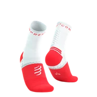 Skarpetki sportowe męskie - COMPRESSPORT Skarpetki do biegania PRO MARATHON SOCKS V2.0 fluo red/white - miniaturka - grafika 1