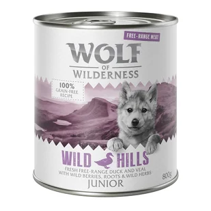 Wolf of Wilderness of Wilderness Junior 6 x 800 g - Junior Wild Hills - Kaczka i cielęcina - Mokra karma dla psów - miniaturka - grafika 3