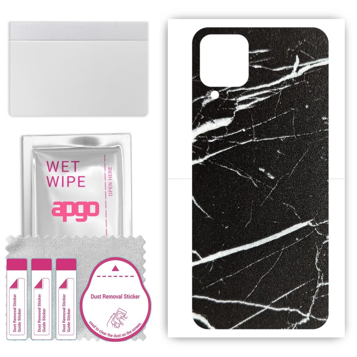 Folia naklejka skórka strukturalna na TYŁ do Samsung Galaxy M32 - Marmur Ciemny - apgo SKINS