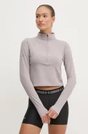 Bluzy damskie - Under Armour bluza do biegania Launch Elite kolor szary 1386338 - miniaturka - grafika 1