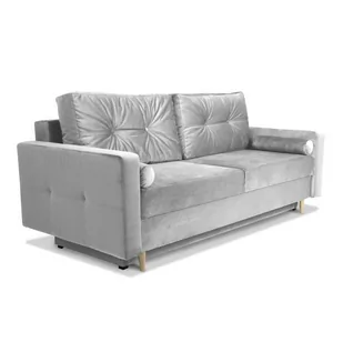 Sofa STELLA w kolorze jasnoszarym z funkcją spania i pojemnikiem na pościel - Sofy i kanapy - miniaturka - grafika 1
