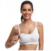 Biustonosze ciążowe - Biustonosz ciążowy stanik bezszwowy do karmienia - biały - XL - miniaturka - grafika 1