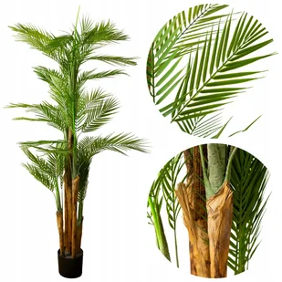 SZTUCZNA PALMA DUŻA 180cm AREKA w doniczce jak żywa drzewko do salonu biura - Sztuczne kwiaty - miniaturka - grafika 1