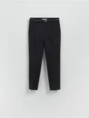 Spodnie damskie - Reserved - Spodnie cygaretki z paskiem - czarny - miniaturka - grafika 1