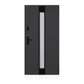 Drzwi zewnętrzne - Drzwi stalowe zewnętrzne wejściowe Thunder Lustro antracytowe 90 prawe Wiśniowski - miniaturka - grafika 1