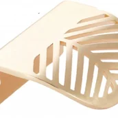 Zawiasy, okucia i inne akcesoria - Uchwyt krawędziowy w kształcie liścia, długość 60 mm (złoty) - miniaturka - grafika 1